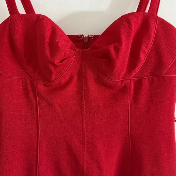 Yoana Baraschi Sweetheart Mini Dress Red Sz 2 $354 Chic Quiet Luxury NWT - Picture 3 of 6